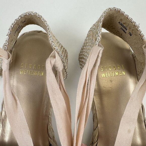 Stuart Weitzman Denia Cheetah Print Espadrille Flats Balletcore Tie Size 7M - Picture 8 of 12